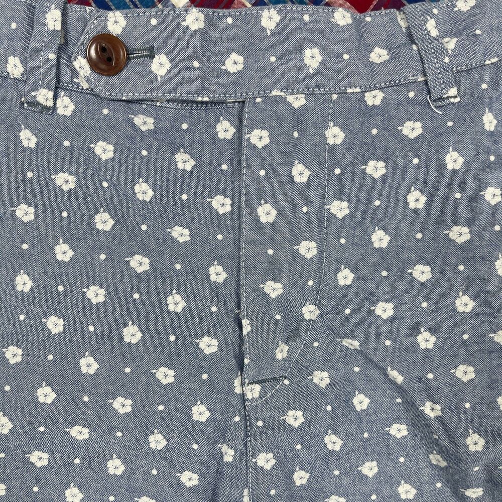 Brooks Brothers Chino Shorts Men's 31 Blue White Floral Flannel Cotton - Picture 3 of 13